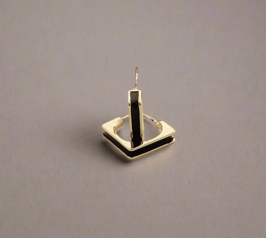 Black enameeled square half bali - Mirae