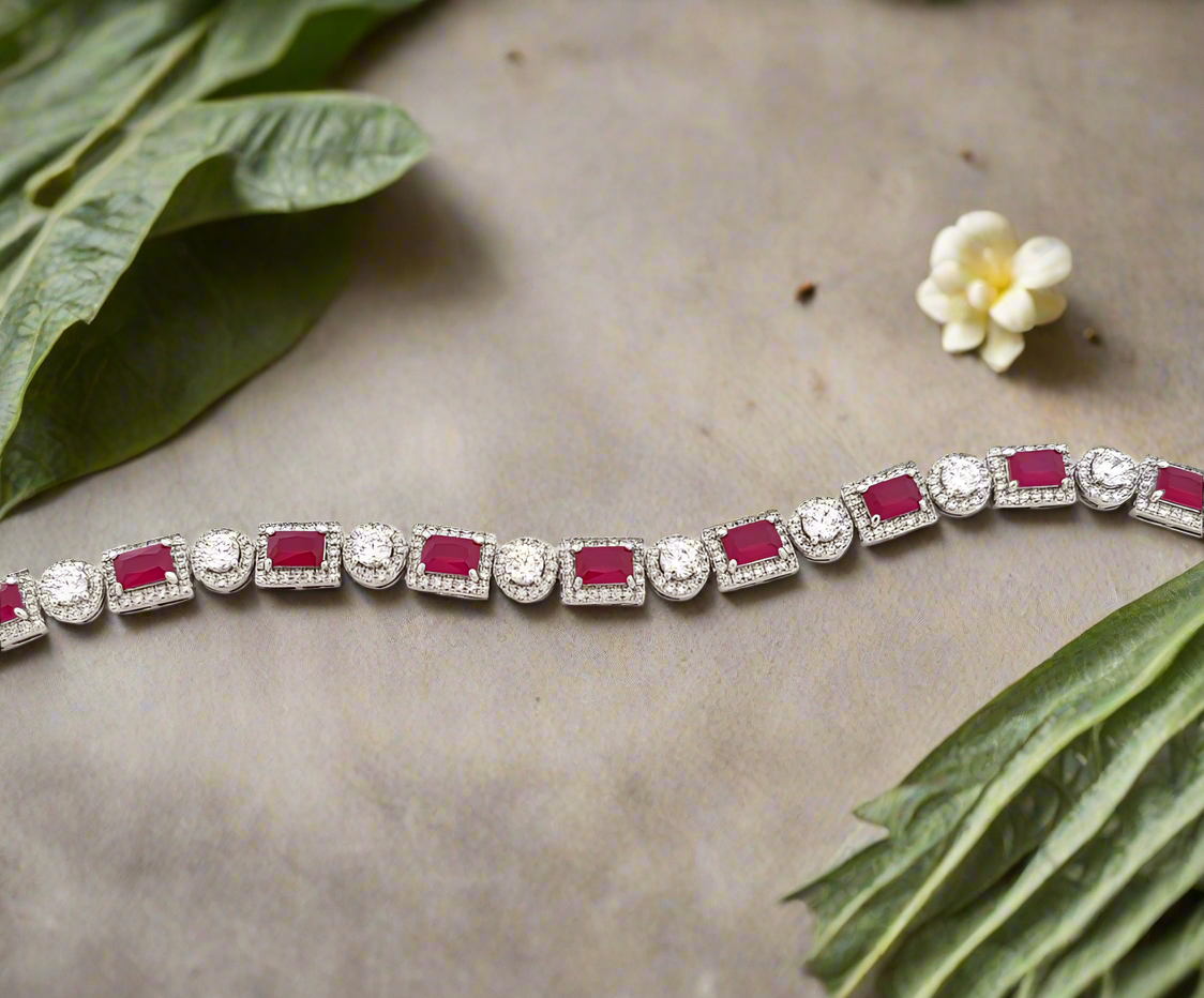Celeste gemstone tennis Bracelet