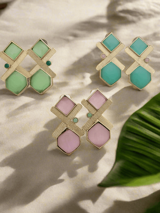Geometric stone earrings - Mirae