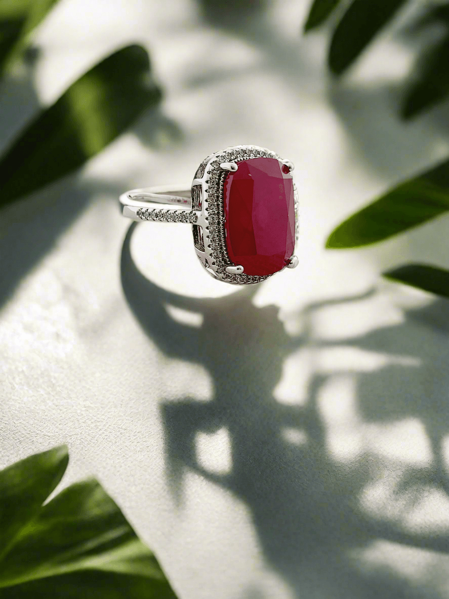 Gemstone Halo Ring - Mirae