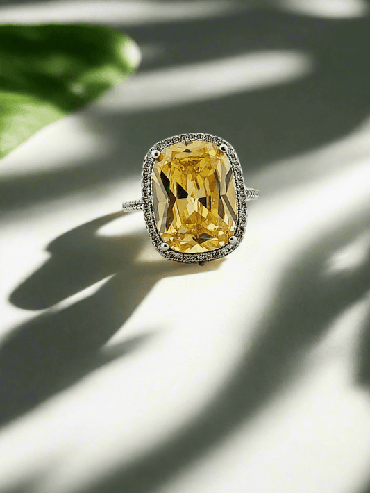 Gemstone Halo Ring - Mirae