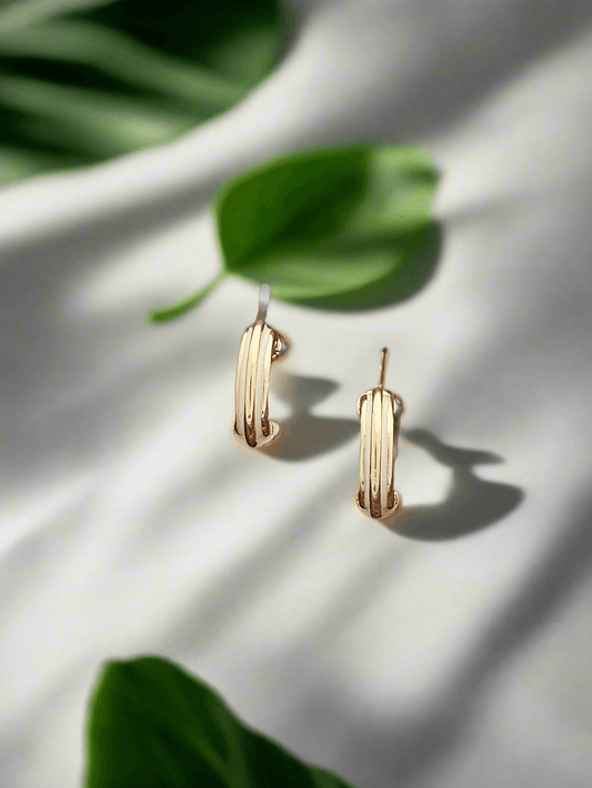 White enamelled half hoops - Mirae