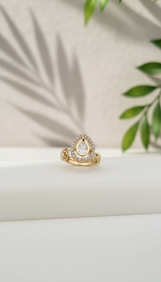 The Sunlit Pear-Cut Ring