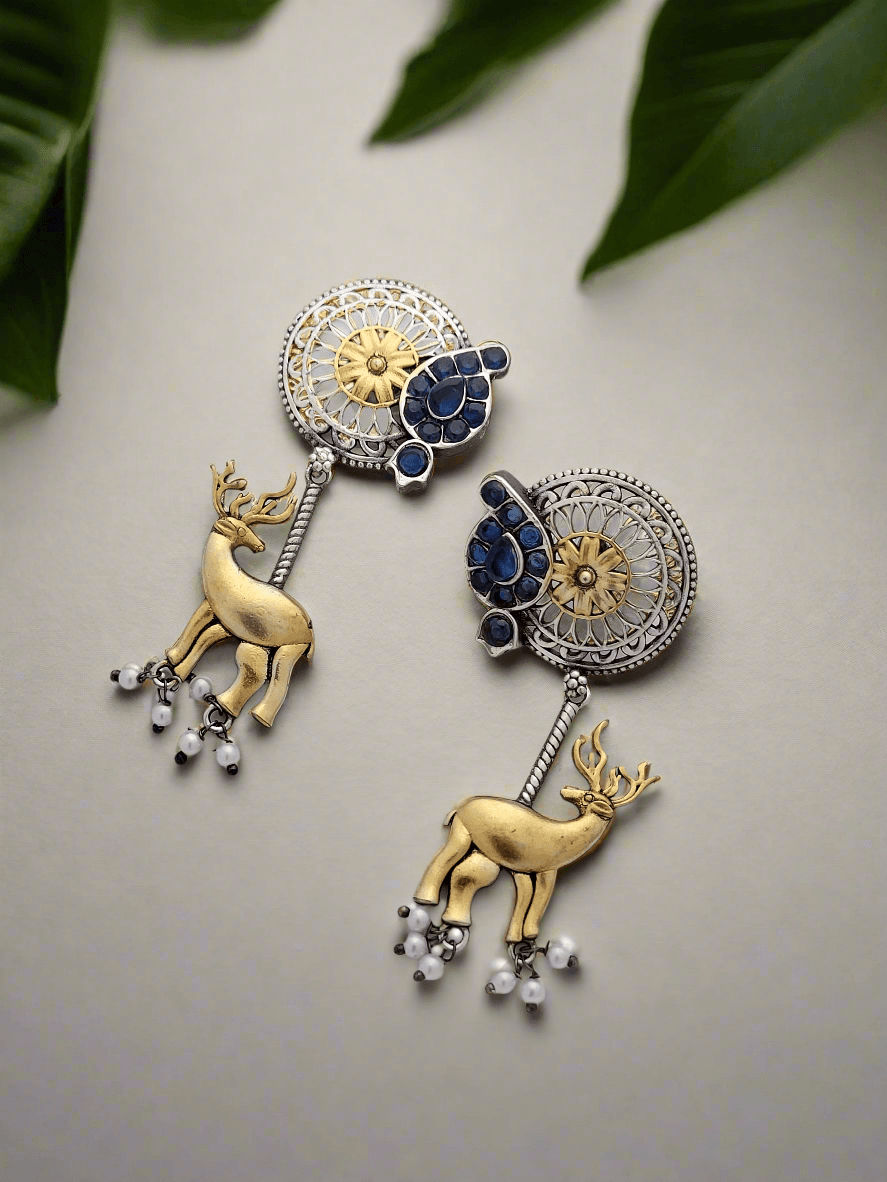 Stylish Deer motif earrings - Mirae 
