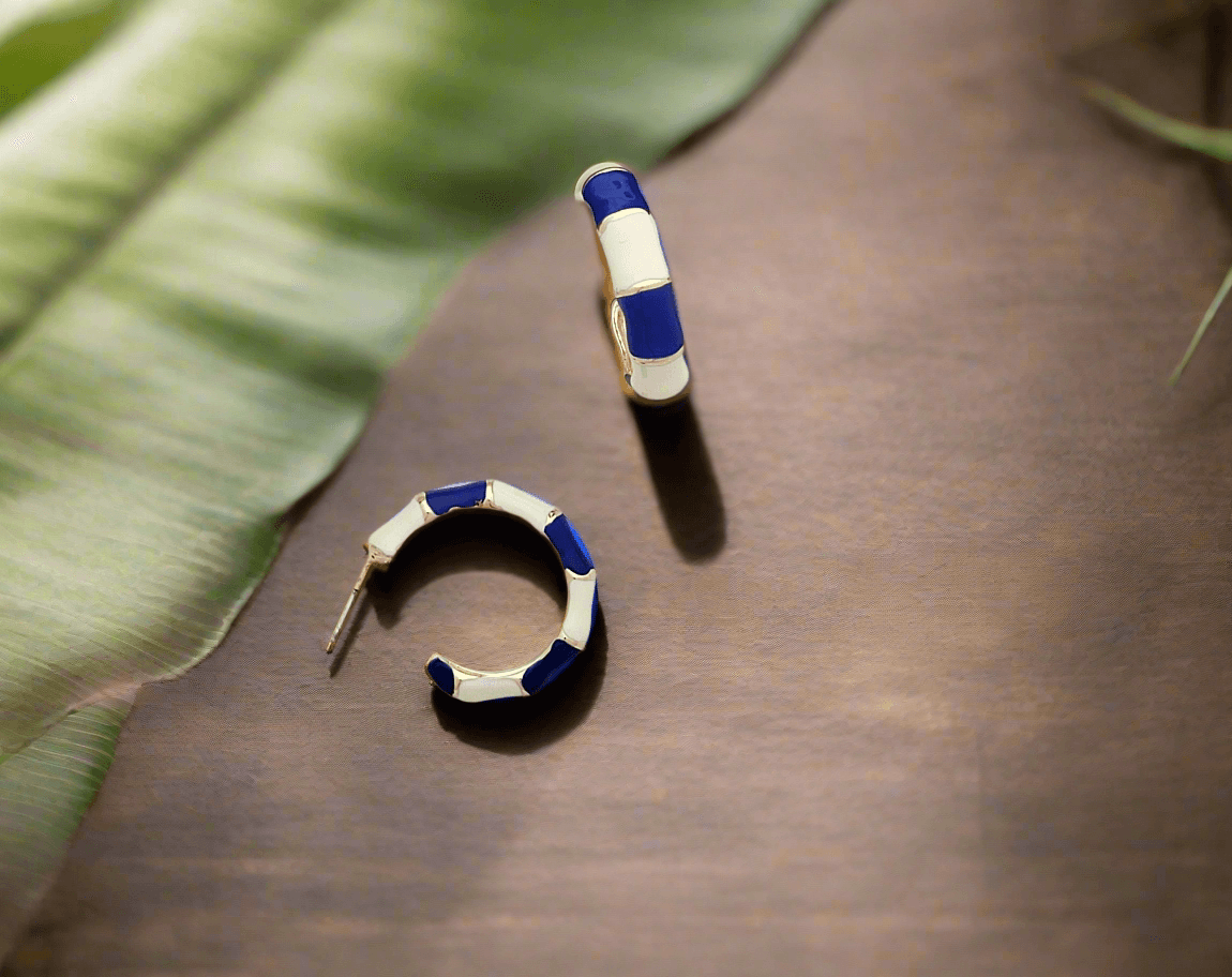 Chunky Two-Tone Enamel hoops earrings - Mirae 