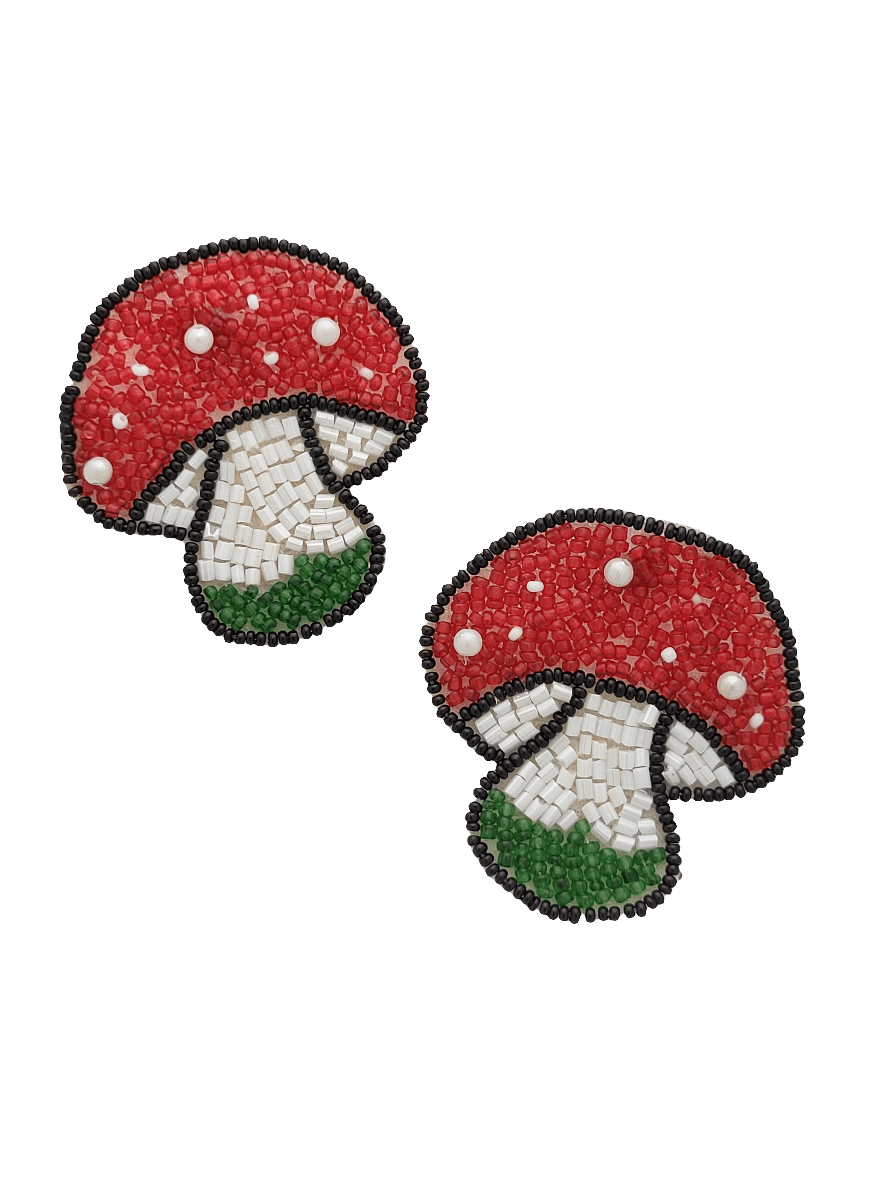 Mushroom Beaded Earrings - Mirae 