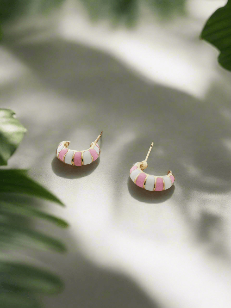Color block enamel studs - Mirae 