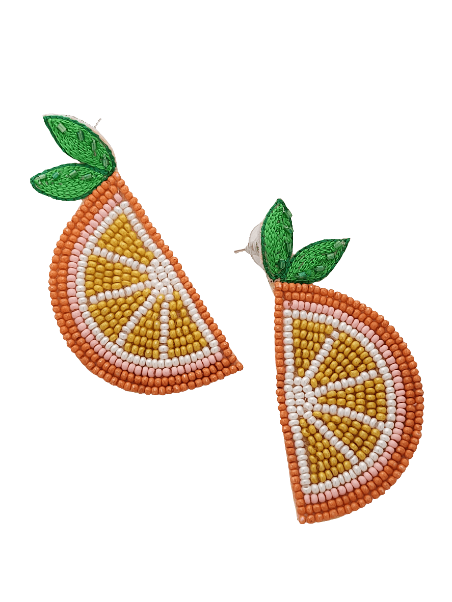 Slice Beaded Dangle Earrings - Mirae 