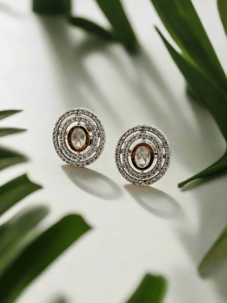 Elegant Kundan & Diamond Earrings - Mirae 