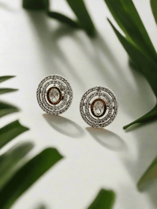 Elegant Kundan & Diamond Earrings - Mirae 