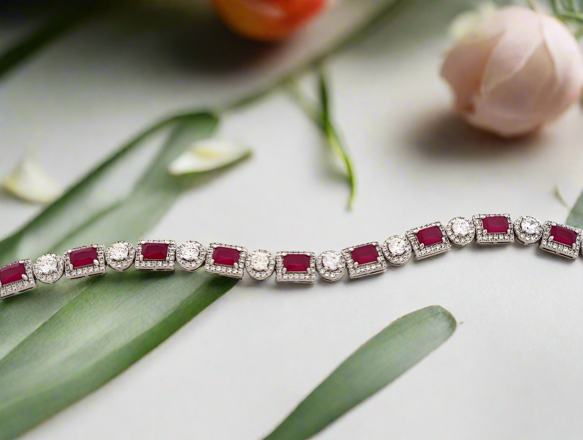 Celeste gemstone tennis Bracelet