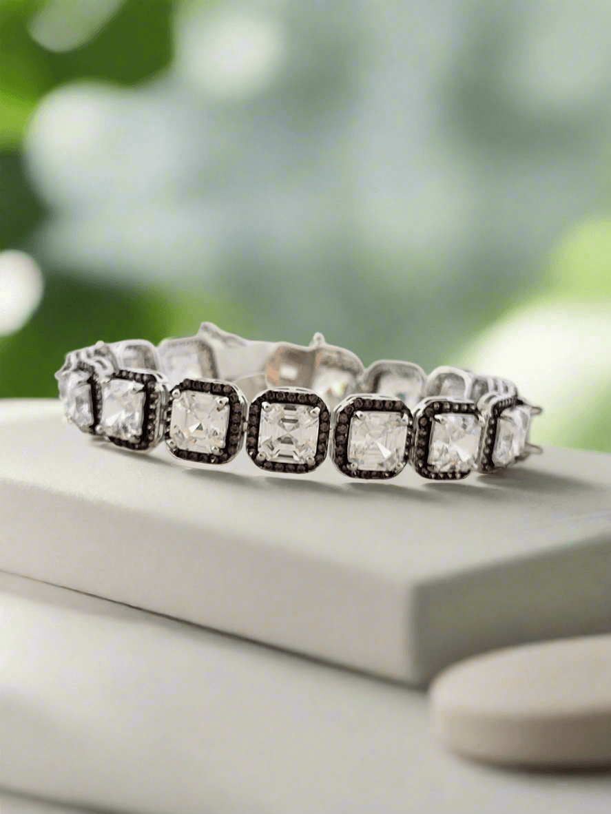 Cushion-Cut Crystal Tennis Bracelet - Mirae 