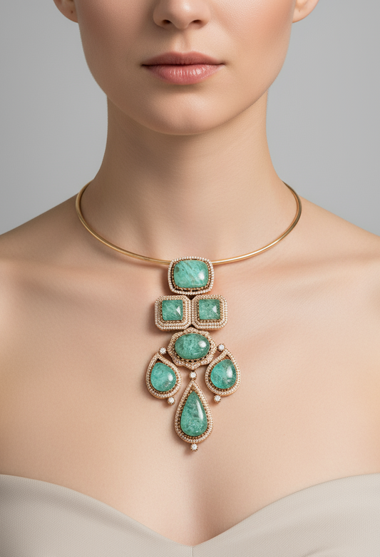 Statement hasli pendant necklace set