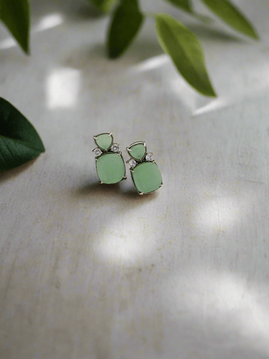 Pastel stones stud earrings - Mirae 