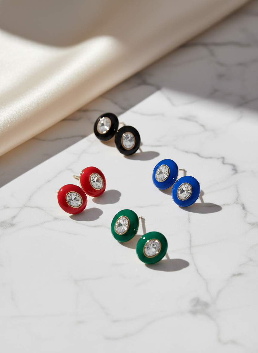 Sparkel & Chic Crystal encrusted stud earrings