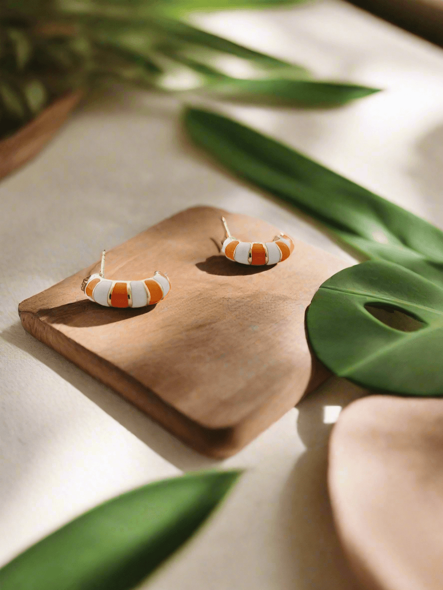 Color block enamel studs - Mirae 