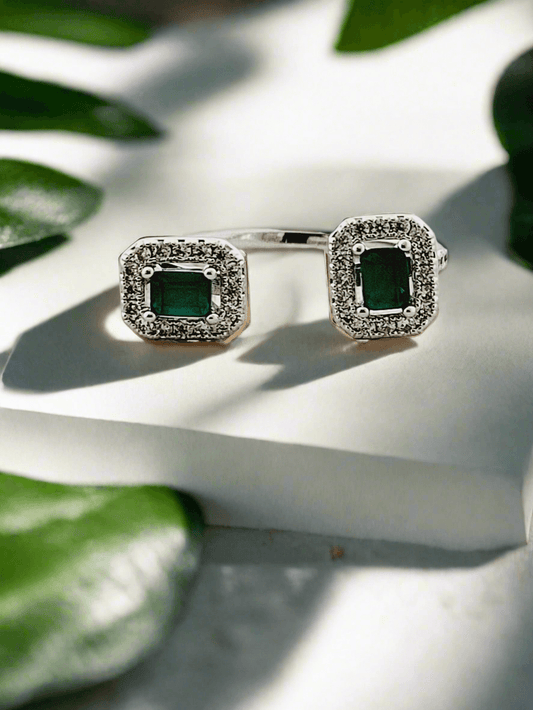 Crystal Two-Stone Open Ring - Mirae 