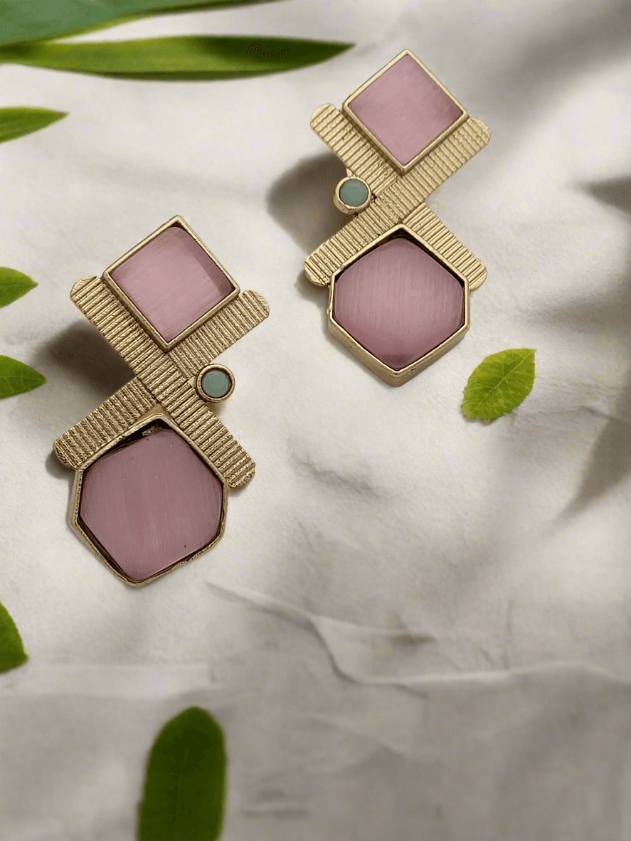 Geometric stone earrings - Mirae 