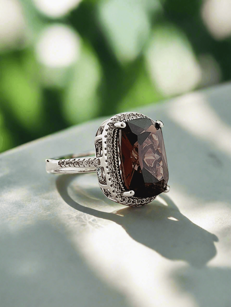 Gemstone Halo Ring - Mirae 