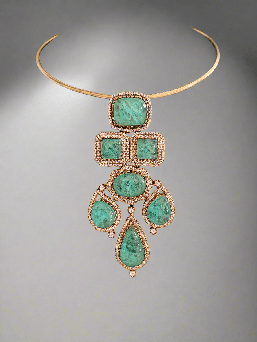 Statement hasli pendant necklace set - Mirae 
