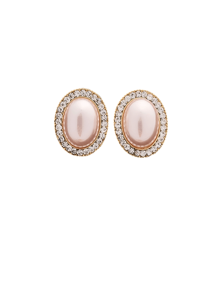 Classic pearl studs with diamonds - Mirae 