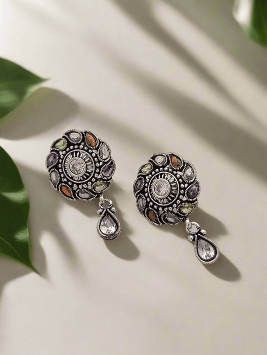 Oxidized multi colour earrings - Mirae 