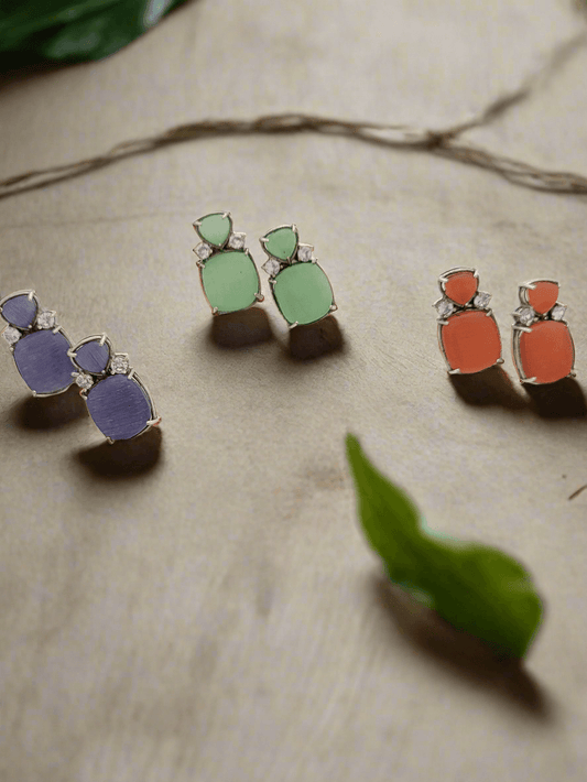 Pastel stones stud earrings - Mirae 