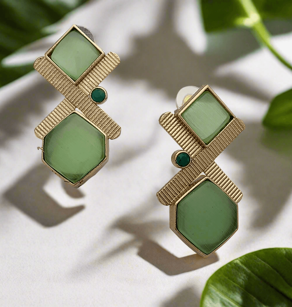 Geometric stone earrings - Mirae 
