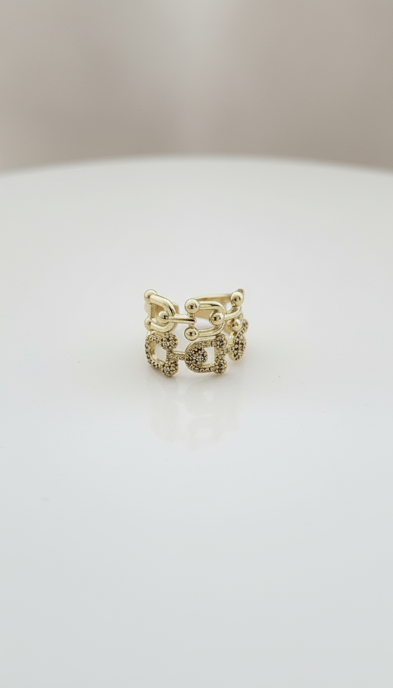 Sparkling Abstract Vine Cuff Ring