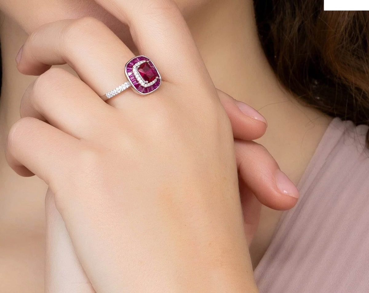 Exquisite Great Gatsby Inspired Ruby Cocktail Ring - Mirae 