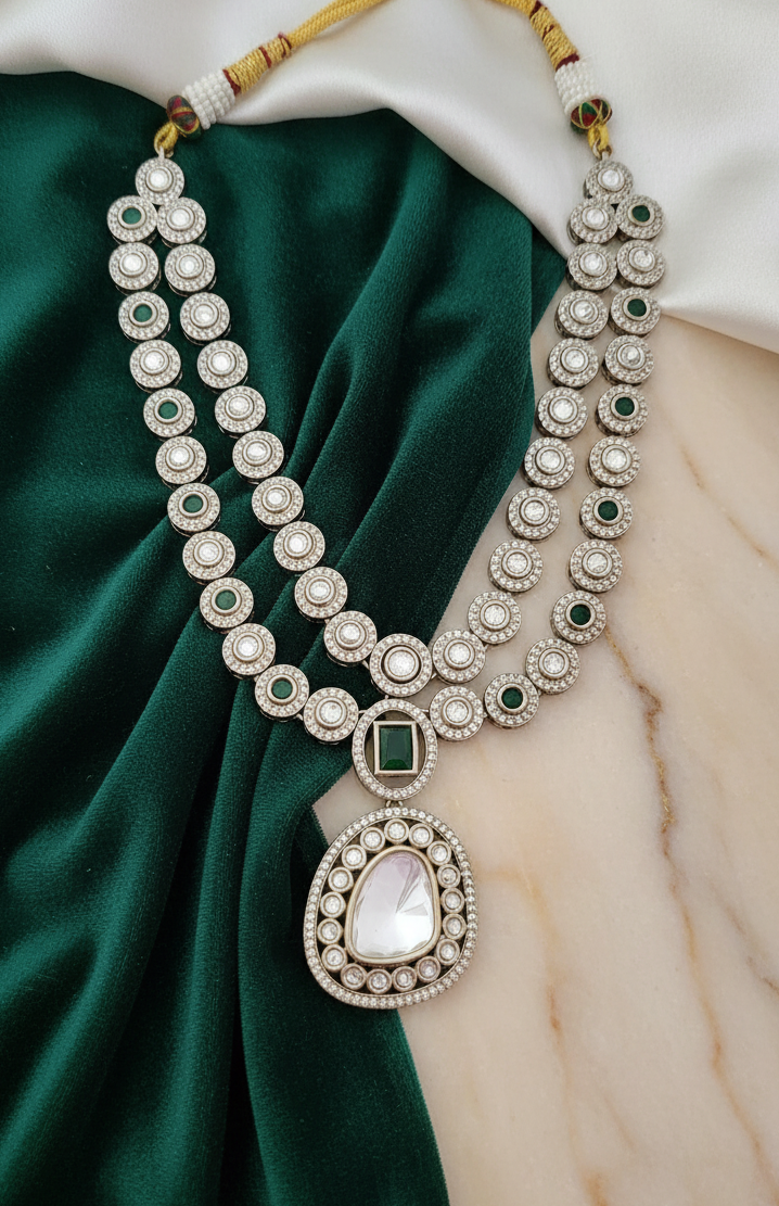 Opulent Layered Polki Style Necklace Set