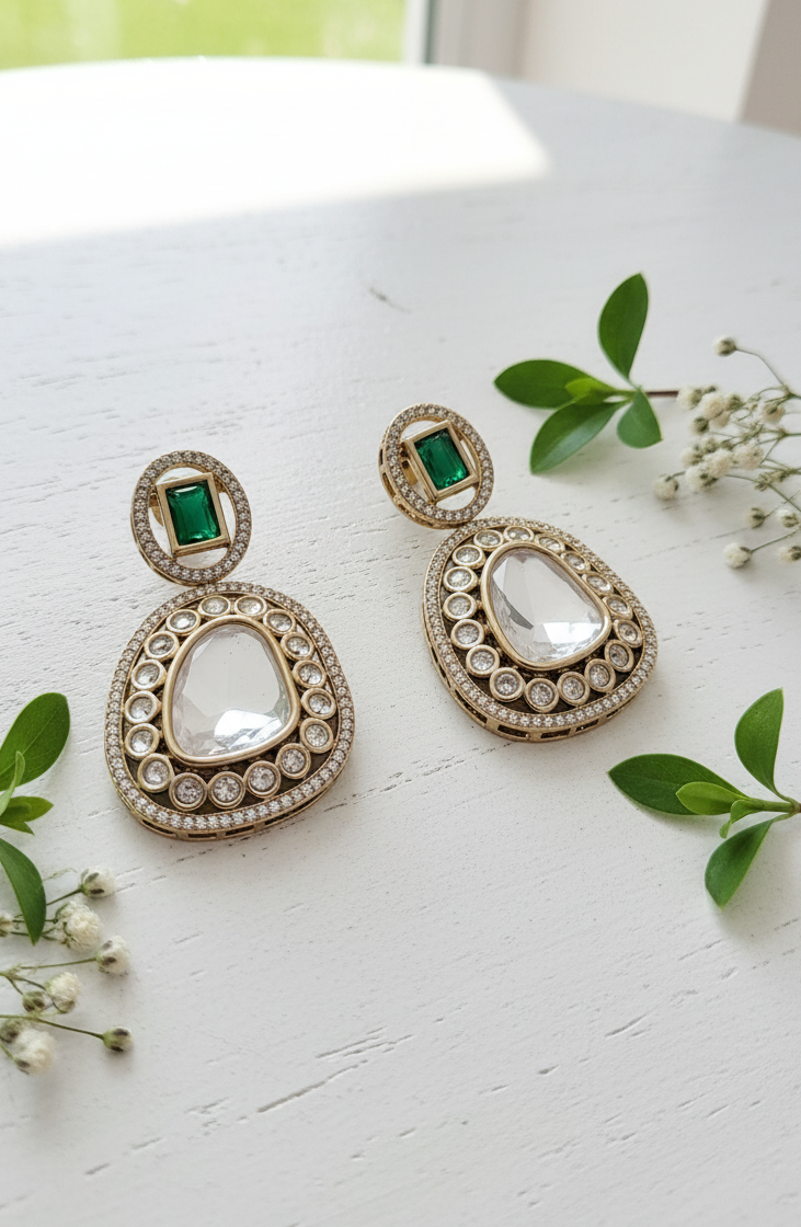 Opulent Layered Polki Style Necklace Set