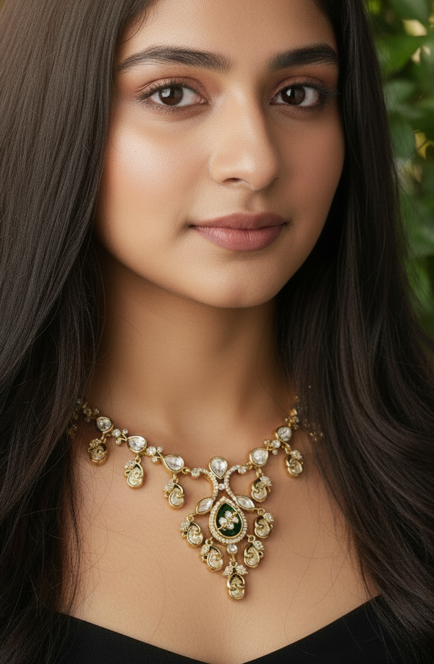 The Graceful Kundan Drop Necklace Set