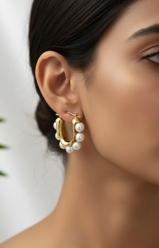 Vintage French Faux pearl earrings