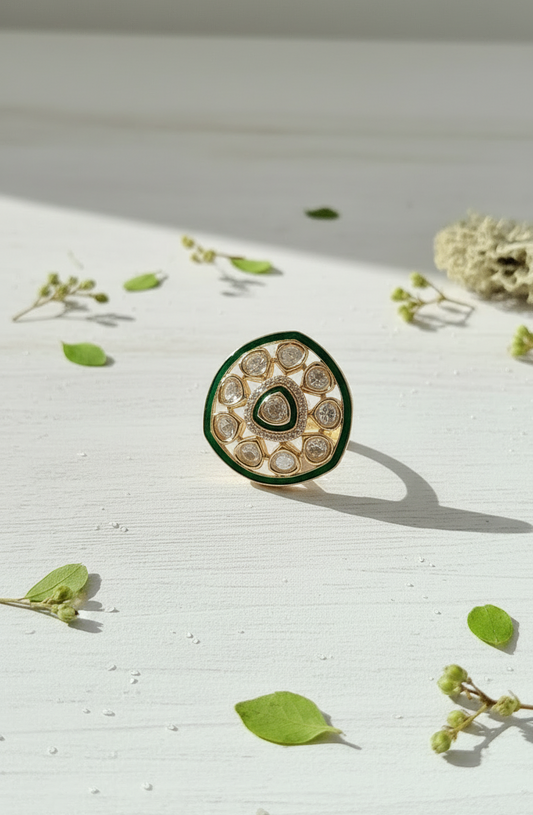 The Meenakari Triangle Cluster Ring