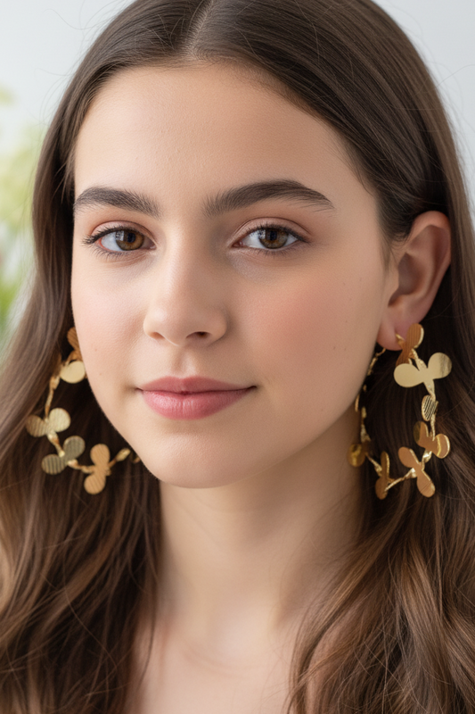 Golden Petal Garland Hoops
short